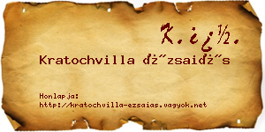 Kratochvilla Ézsaiás névjegykártya